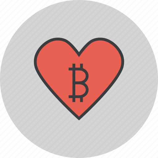 Bitcoin, charity, donate, donation, heart, love, online icon - Download on Iconfinder