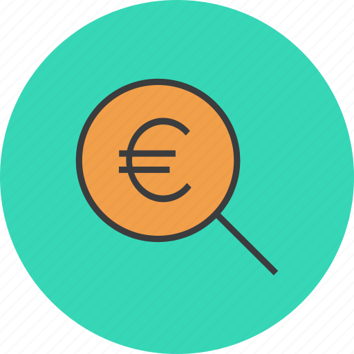 Euro, find, funds, identify, locate, search, source icon - Download on Iconfinder