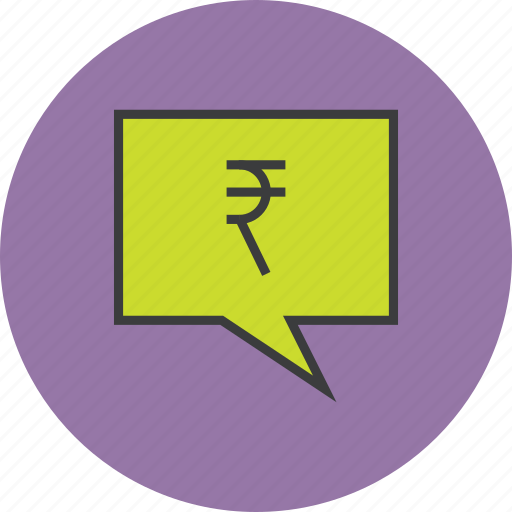Notification, rupee, alert message, communication, mobile banking, speech bubble, transaction details icon - Download on Iconfinder