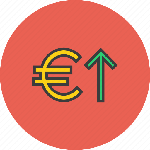Euro, finance, increase, value, banking, currency, foreign exchange icon - Download on Iconfinder
