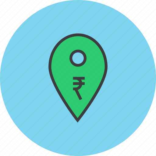 Atm, bank, cashpoint, location, map marker, pin, rupee icon - Download on Iconfinder