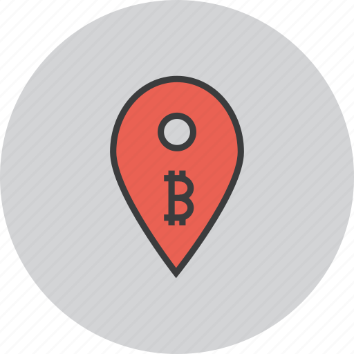 Location, map, pin, bitcoin, digital, marker, usage icon - Download on Iconfinder