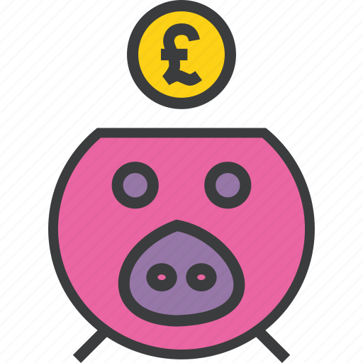 Bank, banking, piggy, savings, pound, save, guardar icon - Download on Iconfinder