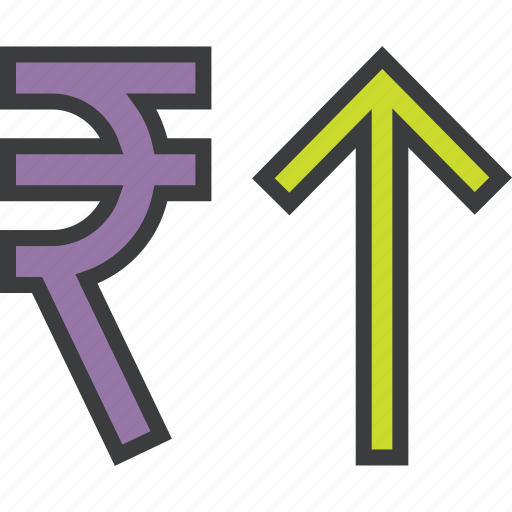 Business, finance, increase, rupee, shares, stocks, value icon - Download on Iconfinder