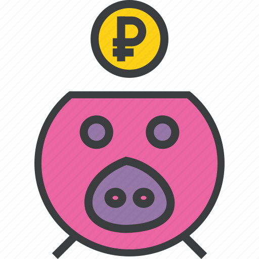Bank, banking, piggy, ruble, savings, save, guardar icon - Download on Iconfinder