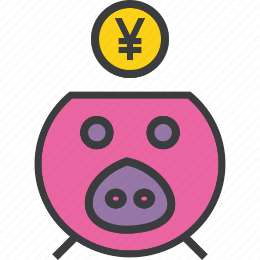 Bank, banking, finance, pig, piggy, savings, yen icon - Download on Iconfinder