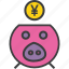 bank, banking, finance, pig, piggy, savings, yen 