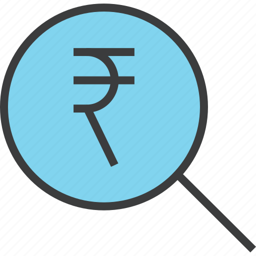 Find, funds, locate, rupee, sales, search, identify icon - Download on Iconfinder