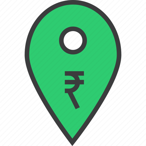 Atm, bank, cashpoint, pin, gps, map marker, rupee icon - Download on Iconfinder