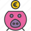 bank, banking, piggy, savings, euro, save, guardar 