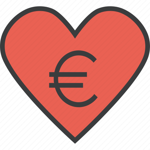 Care, charity, donate, donation, euro, heart, love icon - Download on Iconfinder