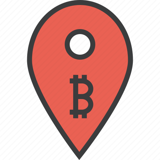 Location, map, pin, bitcoin, ecommerce, marker, usage icon - Download on Iconfinder