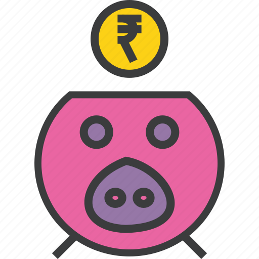 Bank, banking, piggy, savings, rupee, save, guardar icon - Download on Iconfinder