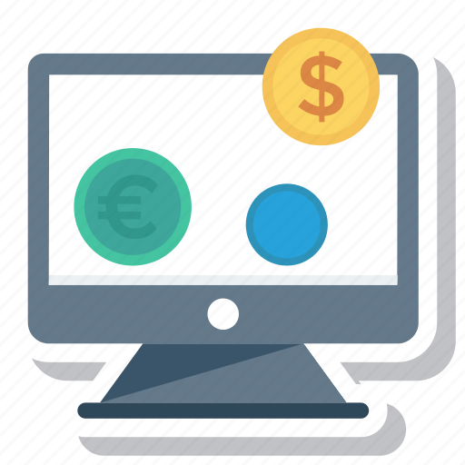 Cash, coins, computer, currency, dollar, finance, screen icon - Download on Iconfinder