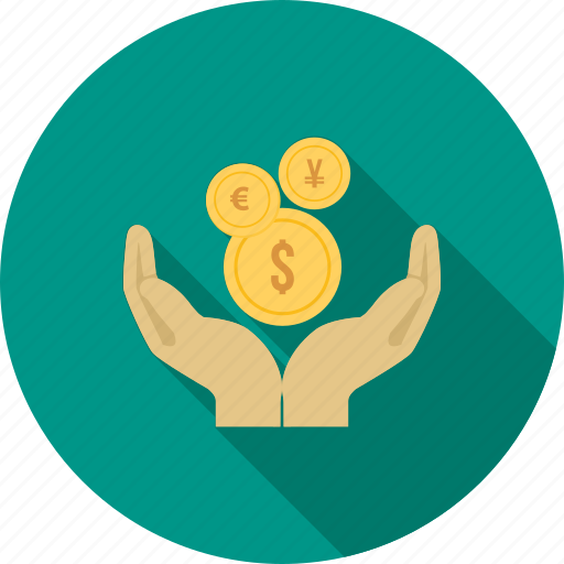 Cash, coins, currency, fund, hand, hold, money icon - Download on Iconfinder