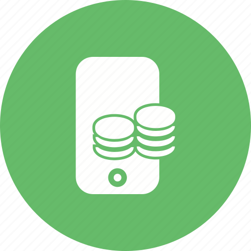 Cell phone, coins, currency, mobile, money, smart phone icon - Download on Iconfinder