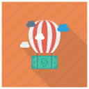 ballon, cloud, currency, dollar, finance, money, payment