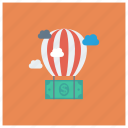 ballon, cloud, currency, dollar, finance, money, payment