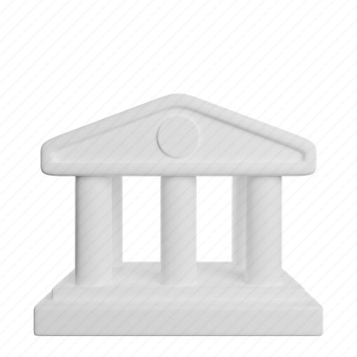 Bank, building, front 3D illustration - Download on Iconfinder
