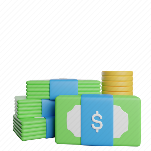 Money, cash, front, business, currency, dollar, finance 3D illustration - Download on Iconfinder