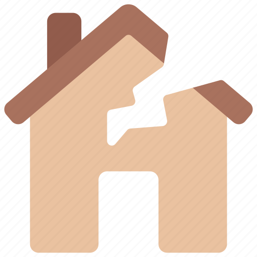 Broken, house, insolvency, crisis, home, cracked icon - Download on Iconfinder