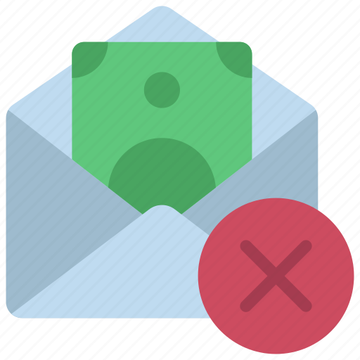 No, paycheque, insolvency, crisis, email, money icon - Download on Iconfinder