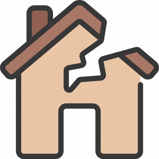 Broken, house, insolvency, crisis, home, cracked icon - Download on Iconfinder