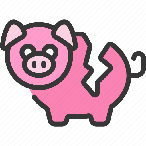 Broken, savings, insolvency, crisis, piggybank icon - Download on Iconfinder