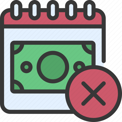 Missed, scheduled, payment, insolvency, crisis, calendar, cash icon - Download on Iconfinder