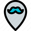 barber, location, pin, moustache