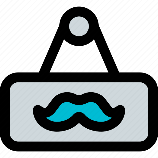 Barber, shop, sign board, moustache icon - Download on Iconfinder
