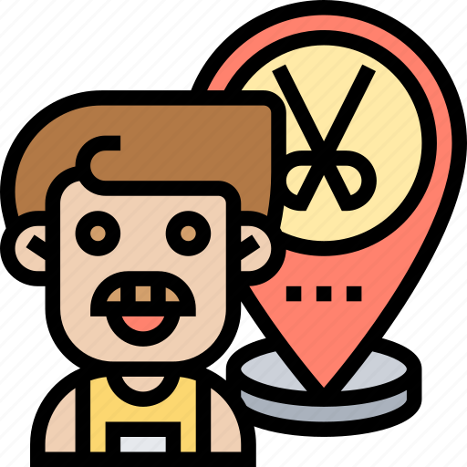 Barber, location, map, destination, guide icon - Download on Iconfinder