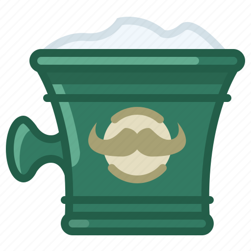 Barber, cup, foam, shaving, soap, soaping icon - Download on Iconfinder