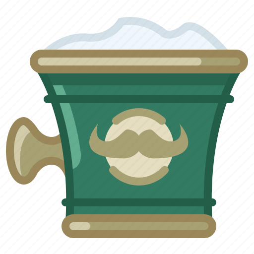 Barber, cup, foam, shaving, soap, soaping icon - Download on Iconfinder
