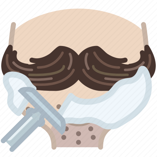 Barber, foam, moustache, razor, shaving, hipster icon - Download on Iconfinder
