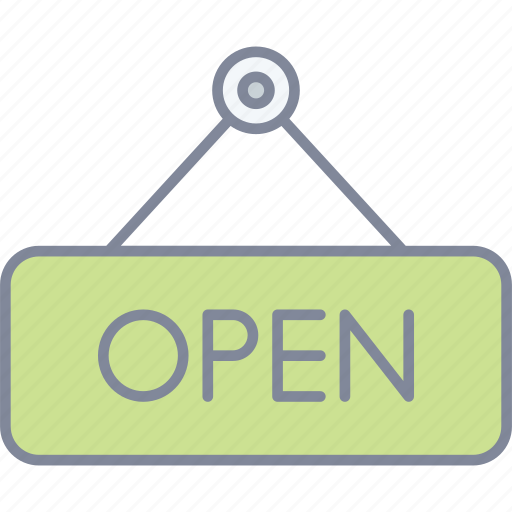 Open, sign board, hanging icon - Download on Iconfinder