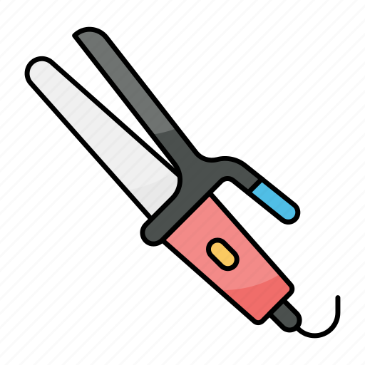 Hair curler, hair straightener, curling tong, hair, machine, dressing icon - Download on Iconfinder