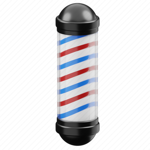 Barber, pole, barbershop, classic, retro 3D illustration - Download on Iconfinder
