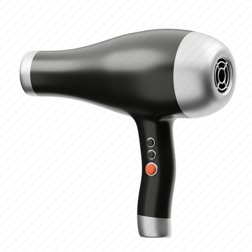 Hair, dryer, hair drayer, hairdryer, appliance, hair dryer, salon 3D illustration - Download on Iconfinder