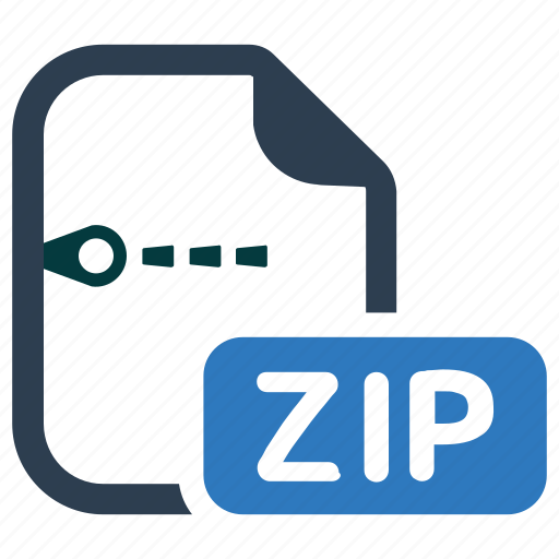 Document, file, zip file icon