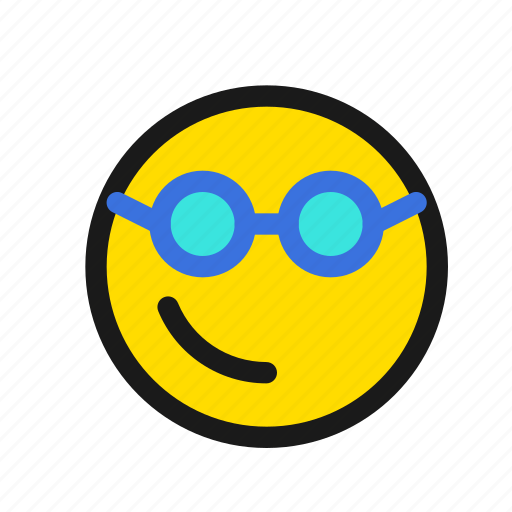 Glasses, reading, smart, nerd, emoji, smiiley, emoticon icon - Download on Iconfinder