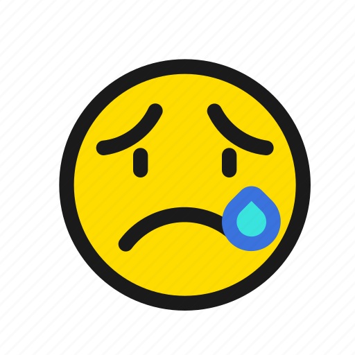 Sad, cry, tear, worry, emoji, smiiley, emoticon icon - Download on Iconfinder