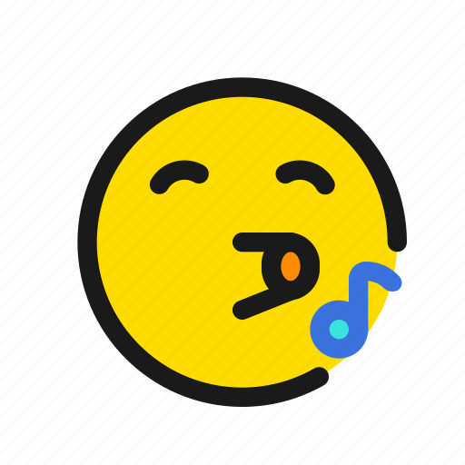 Whistle, singing, happy, joy, emoji, smiiley, emoticon icon - Download on Iconfinder