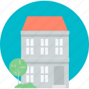 building, home, house, real estate, round, web
