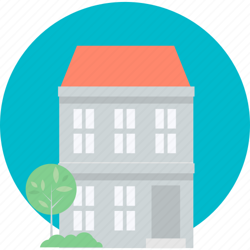 Building, home, house, real estate, round, web icon - Download on Iconfinder