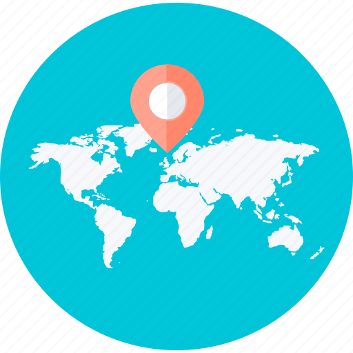 Destination, location, map, navigation, pin, round icon - Download on Iconfinder