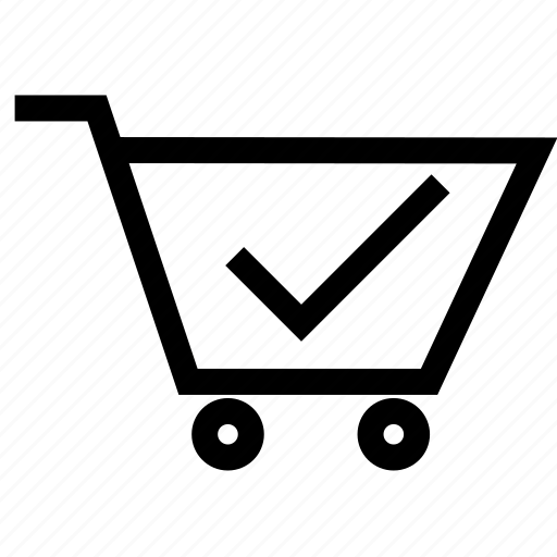 Shopping cart, basket, checkmark icon - Download on Iconfinder