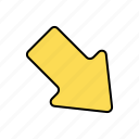 arrow, basic, direction, lower, navigation, ui