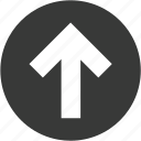 arrow, arrows, circle, direction, up, navigation, upload