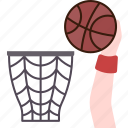 dunk, basketball, goal, scoring, jump